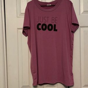 Just be cool purple LuLaRoe shirt.